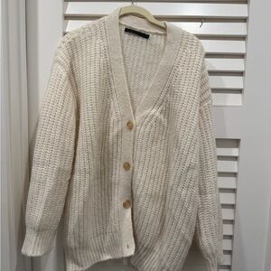 Jenni Kayne Alpaca Cream Cardigan Sweater size XS